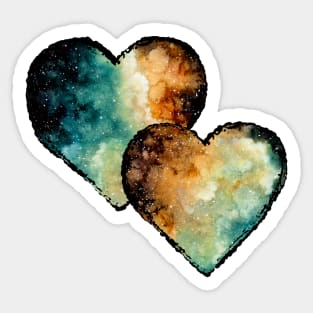 Watercolor Hearts Sticker